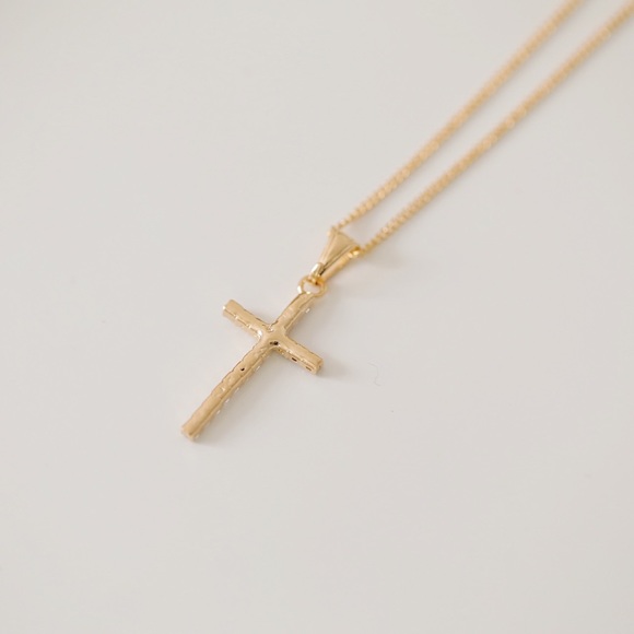 Crystal Cross Necklace | 18k Gold Filled - Picture 5 of 7